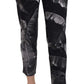 Dolce & Gabbana Elegant Black Banana Leaf Print Capri Pants