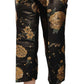 Dolce & Gabbana Opulent Black and Gold Floral Capri Pants