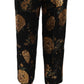 Dolce & Gabbana Opulent Black and Gold Floral Capri Pants