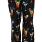 Dolce & Gabbana Elegant Cocktail Printed Silk Lounge Pants