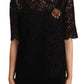 Dolce & Gabbana Elegant Floral Lace Logo Top