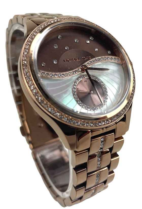 Michael Kors MK3757 Lauryn Sable Tone Stainless Steel Rose Glitz Wrist Watch