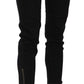 John Galliano Chic Black Mid Waist Slim Cropped Jeans