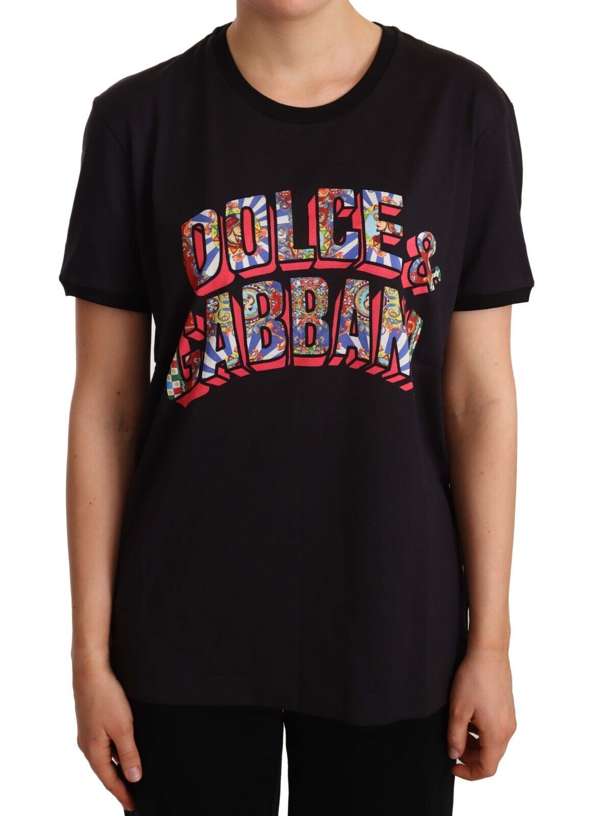 Dolce & Gabbana Elegant Black Cotton Logo Tee