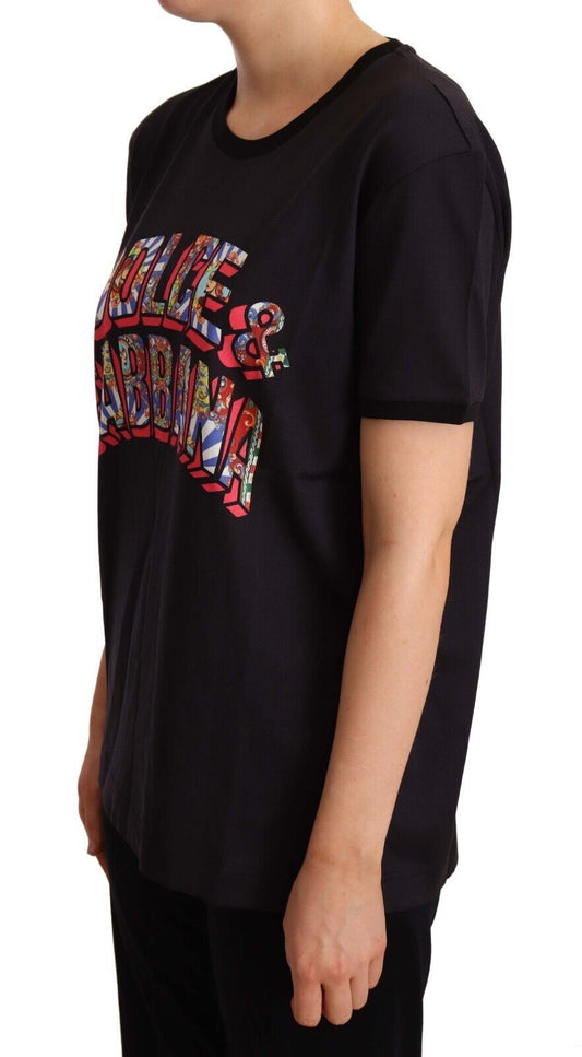 Dolce & Gabbana Elegant Black Cotton Logo Tee