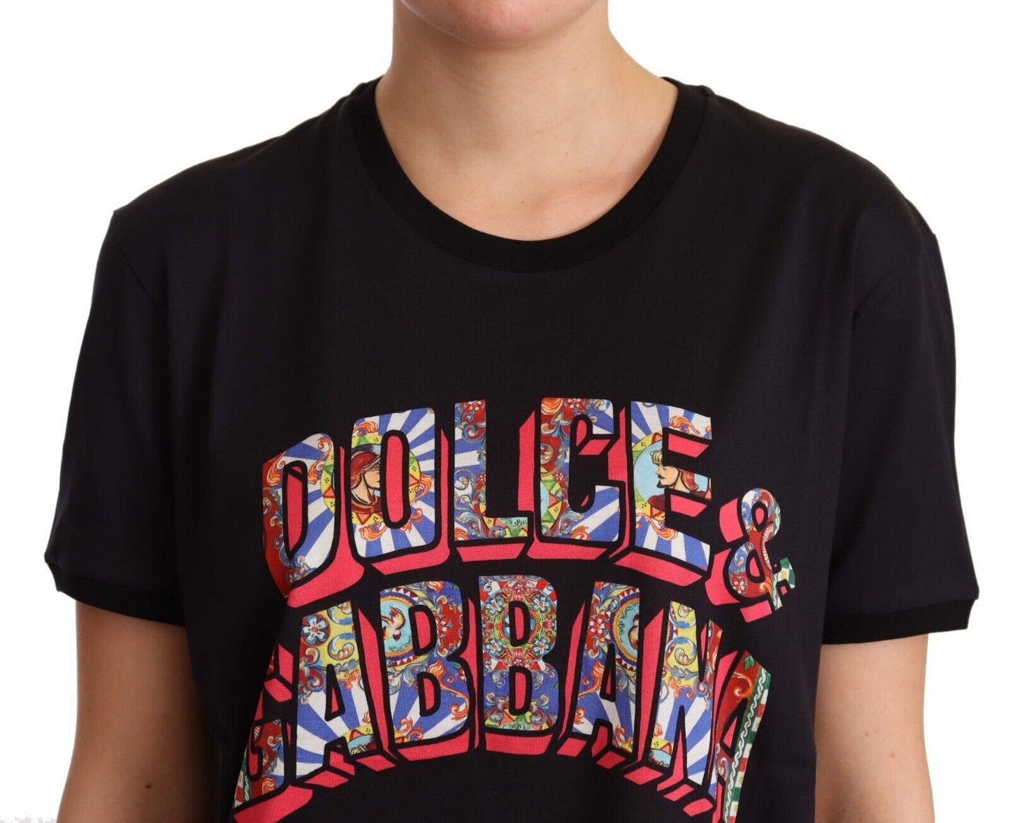 Dolce & Gabbana Elegant Black Cotton Logo Tee