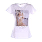 Yes Zee Chic White Cotton Tee with Brass Detailing