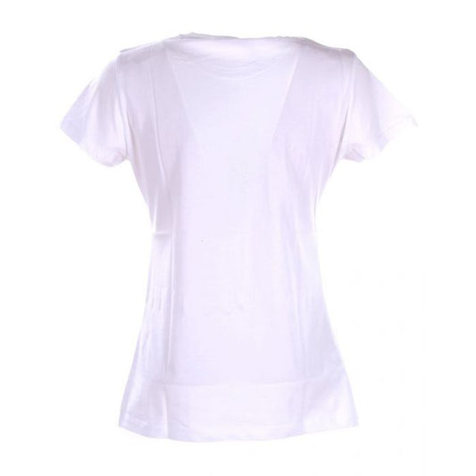 Yes Zee Chic White Cotton Tee with Brass Detailing