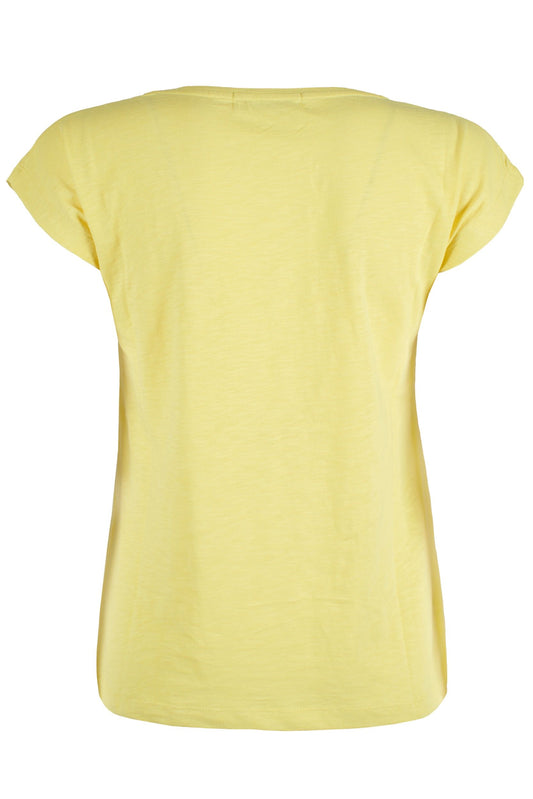 Yes Zee Yellow Cotton Women T-Shirt