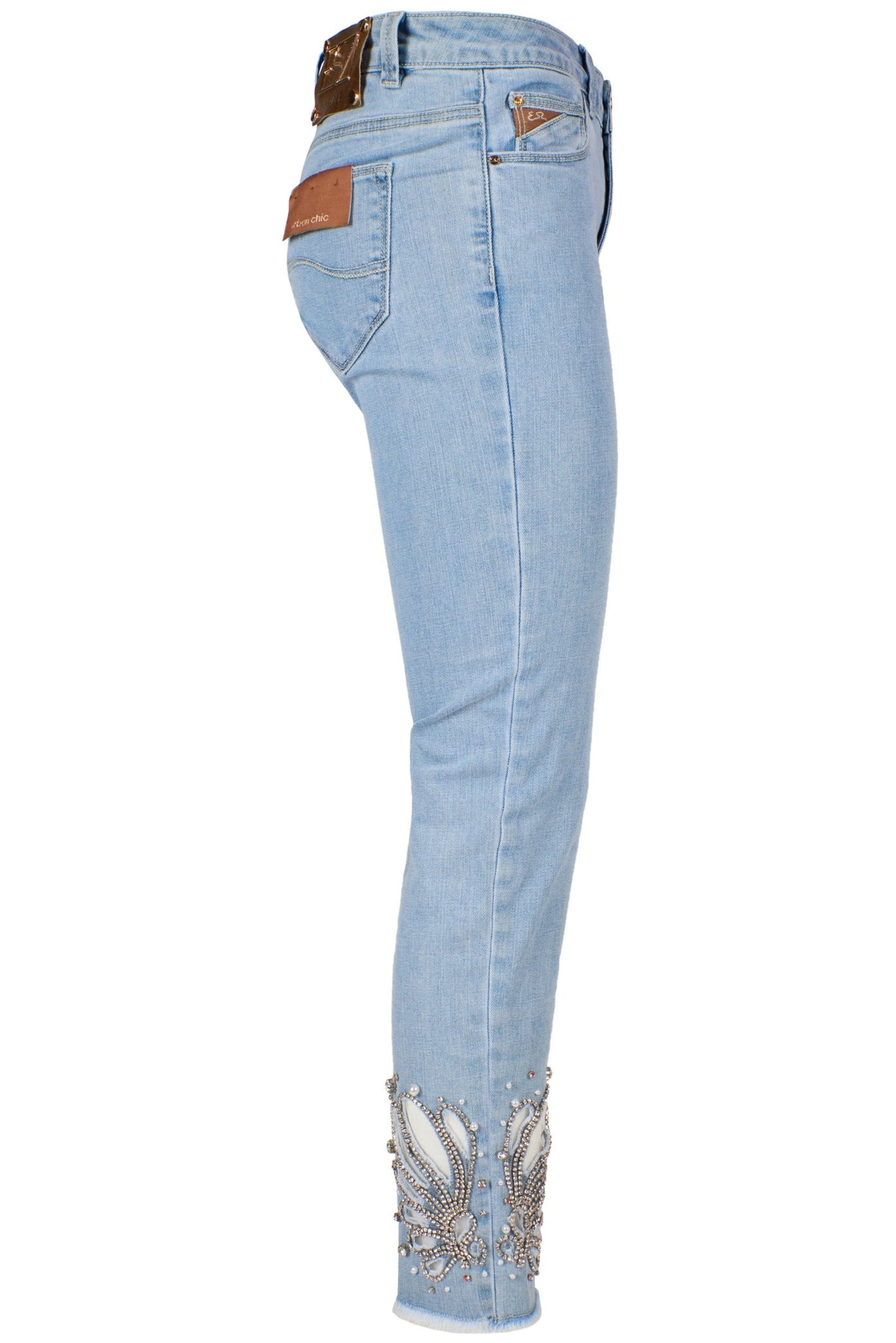 Yes Zee Chic Light Blue Denim with Shimmer Detail