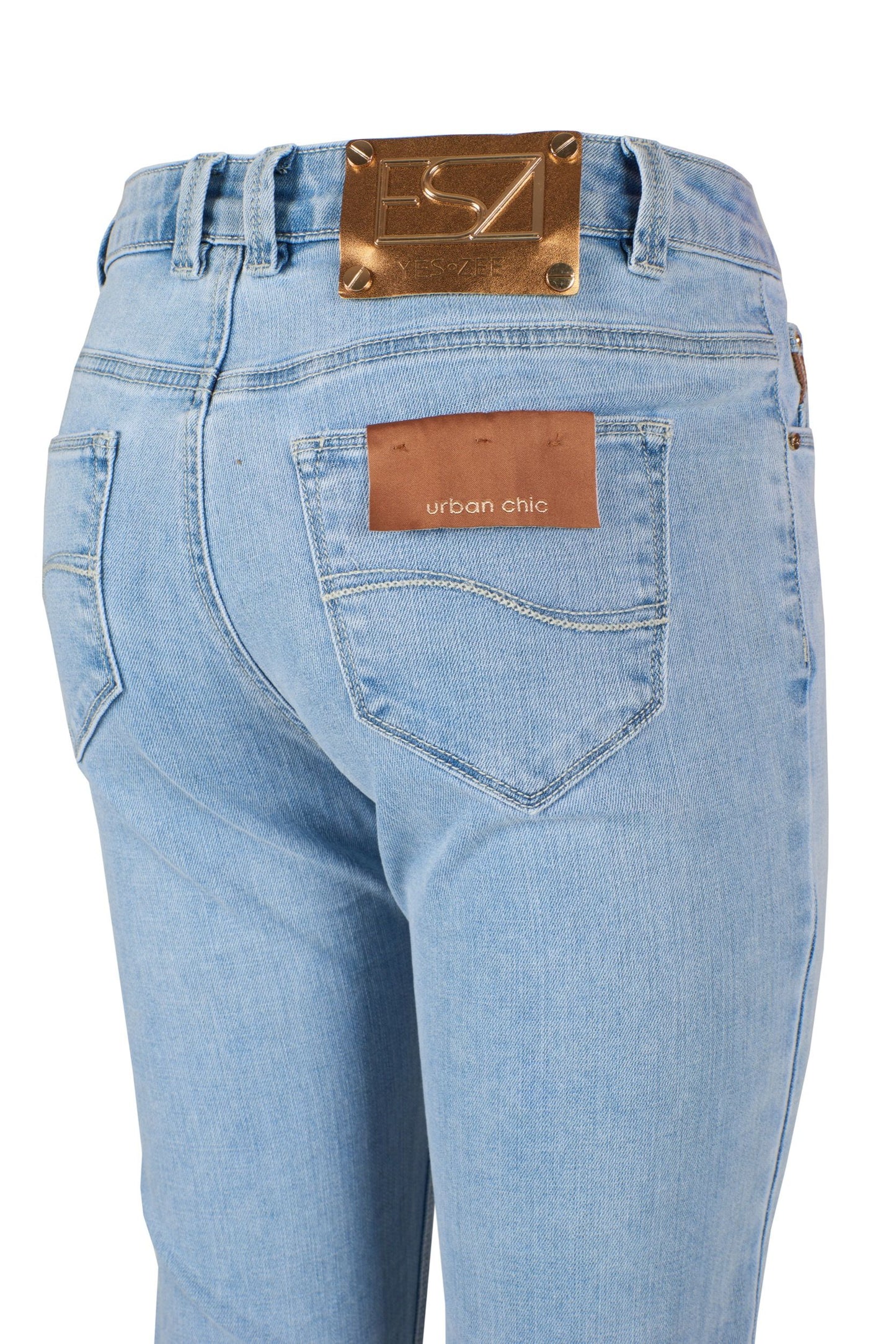 Yes Zee Chic Light Blue Denim with Shimmer Detail