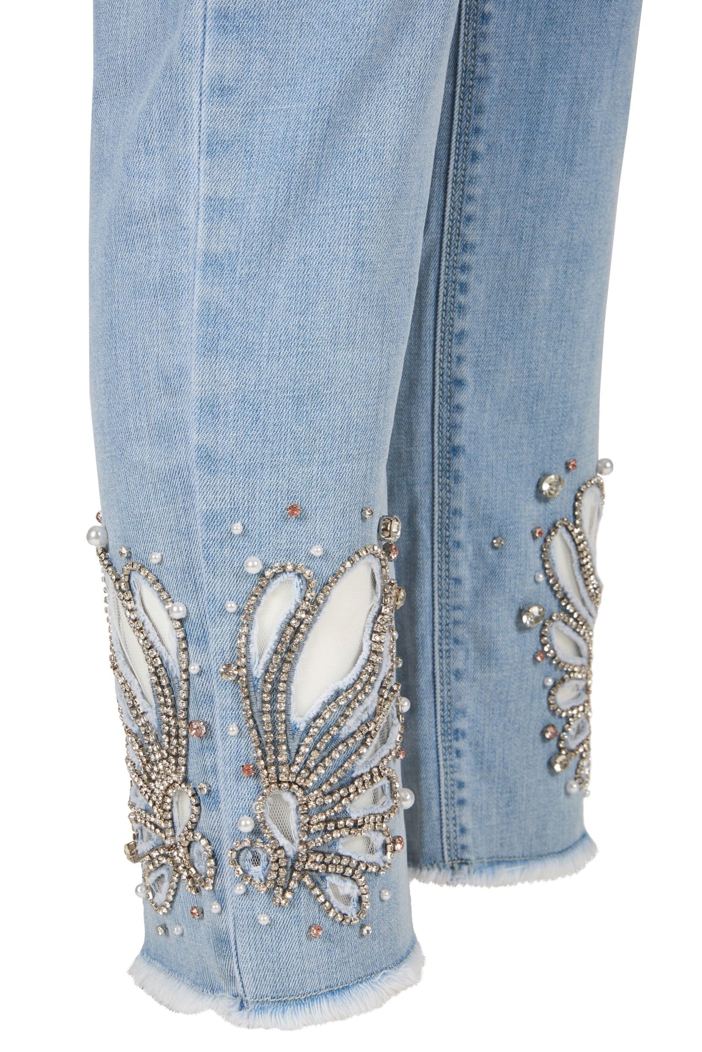 Yes Zee Chic Light Blue Denim with Shimmer Detail