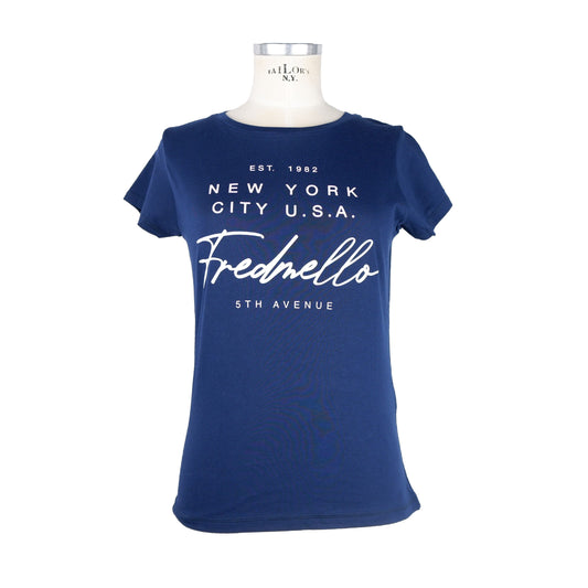 Fred Mello Blue Cotton Women T-Shirt