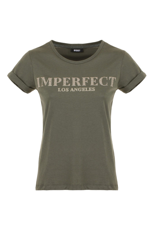 Imperfect Green Cotton Women's T-Shirt