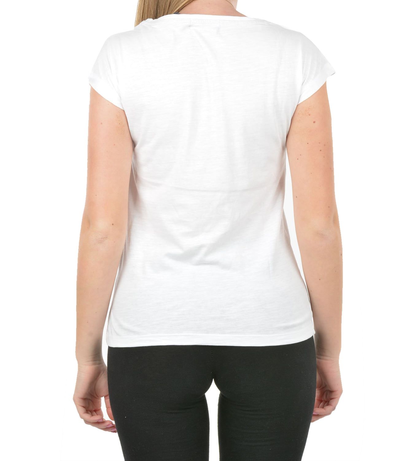 Yes Zee White Cotton Women T-Shirt