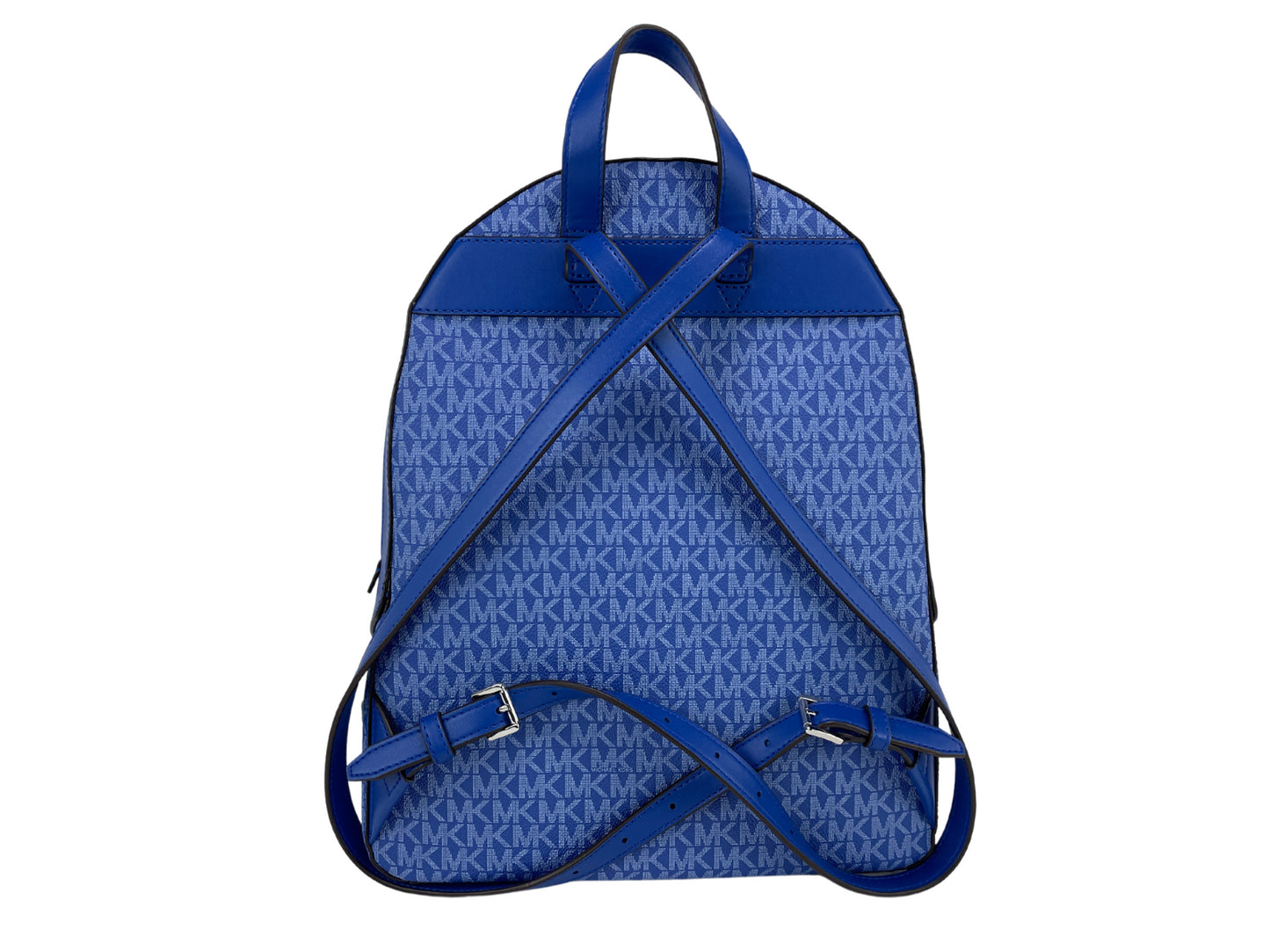 Michael Kors Jaycee Electric Blue Large Zip Pocket Backpack Bookbag Bag