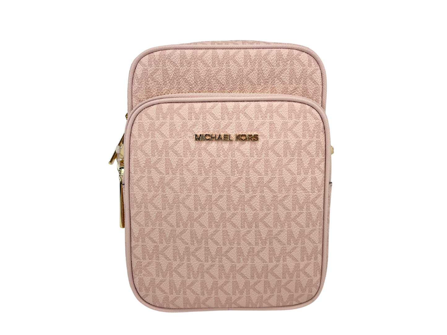 Michael Kors Jet Set Powder Blush Signature Flight Crossbody Handbag Purse Bag