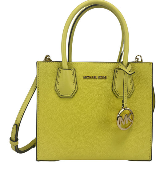 Michael Kors Mercer Medium Sunshine Leather Messenger Crossbody Handbag Purse