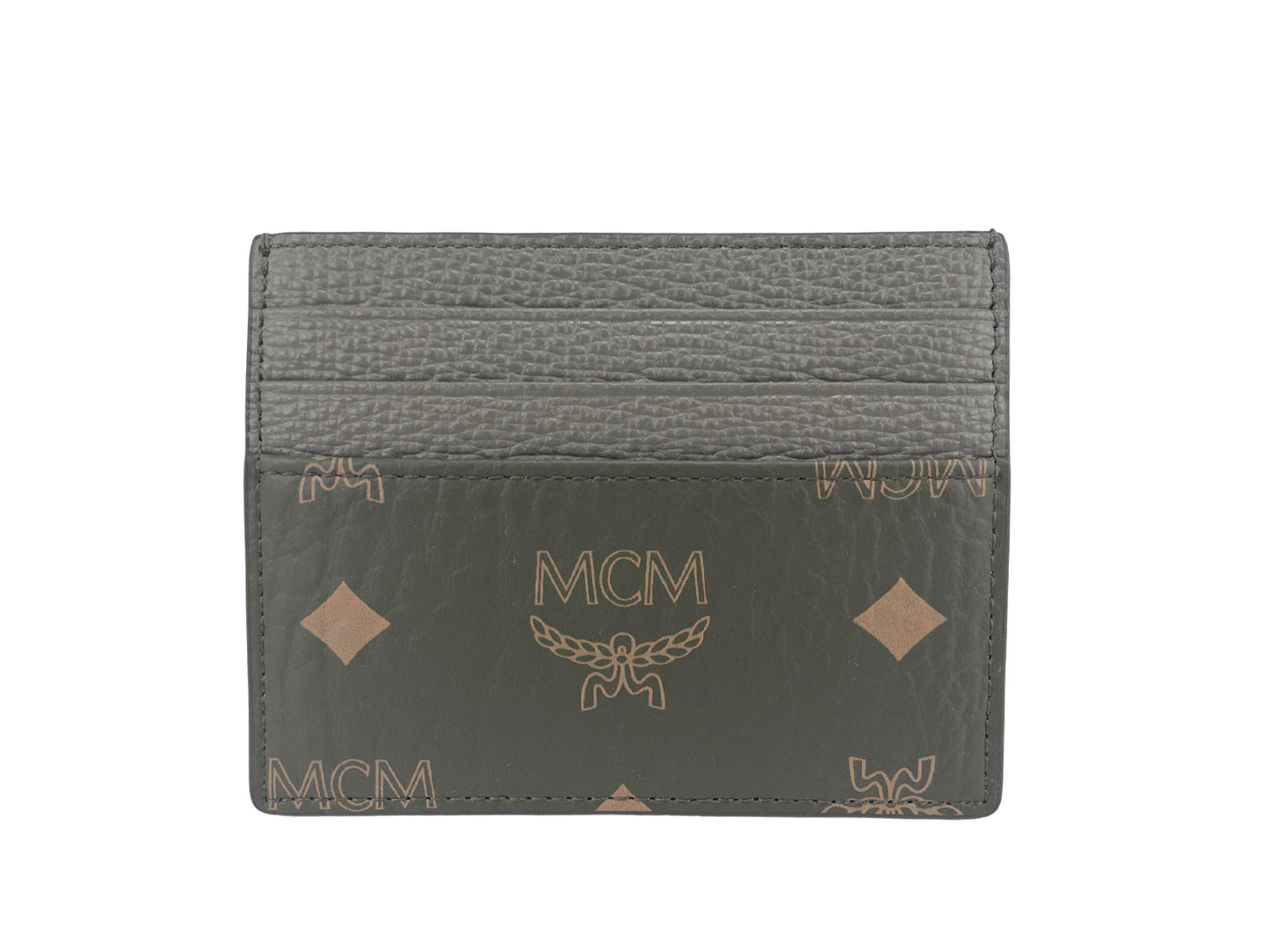 MCM Aren Mini Sea Turtle Visetos Leather Money Clip Card Case Wallet