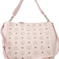 MCM Aren Medium Visetos Powder Pink Leather Hobo Shoulder Crossbody Handbag