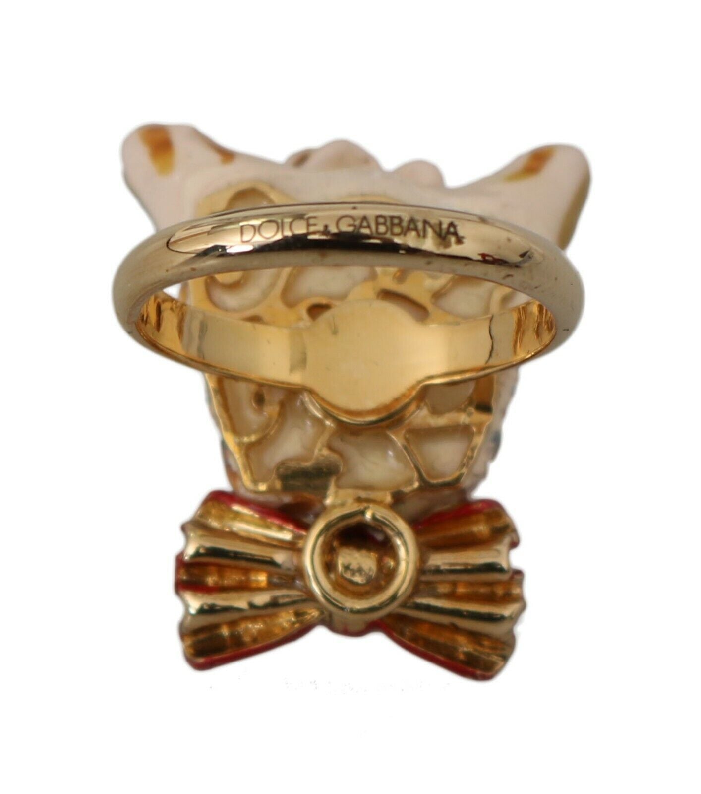 Dolce & Gabbana Elegant Canine-Inspired Gold Tone Ring