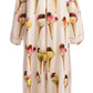 Dolce & Gabbana White Silk Ice Cream Print Maxi Kaftan Dress