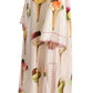 Dolce & Gabbana White Silk Ice Cream Print Maxi Kaftan Dress