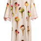 Dolce & Gabbana White Silk Ice Cream Print Maxi Kaftan Dress