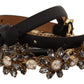 Dolce & Gabbana Elegant Crystal Daisy Chain Leather Belt