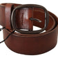 PLEIN SUD Chic Genuine Leather Waist Belt in Brown