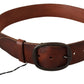 PLEIN SUD Chic Genuine Leather Waist Belt in Brown