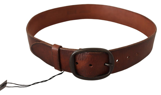 PLEIN SUD Chic Genuine Leather Waist Belt in Brown