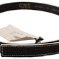 Costume National Chic Black Leather Fashion Belt with White Accents