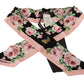 Dolce & Gabbana Silk Bandeau Scarf with Rose Print