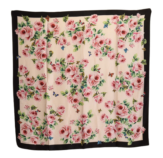 Dolce & Gabbana Elegant Floral Cashmere Silk Scarf