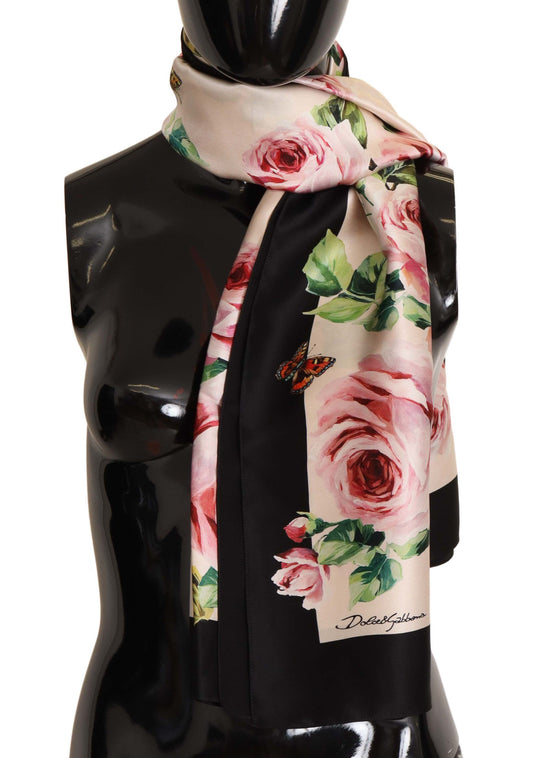 Dolce & Gabbana Elegant Floral Cashmere Silk Scarf