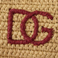 Dolce & Gabbana Chic Beige Raffia Tote with Maroon Accents