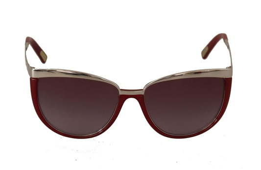 Dolce & Gabbana Chic Silver Maroon Sunglasses for Her