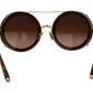 Dolce & Gabbana Elegant Gold-Tinted Clip-On Sunglasses