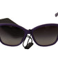 Dolce & Gabbana Elegant Purple Frame Black Lens Shades