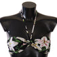 Dolce & Gabbana Elegant Lilies Print Bikini Top