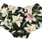 Dolce & Gabbana Black Lilies Print High Waist Bikini Bottom