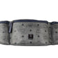 MCM Large Visetos Phantom Grey Triple Pocket Sling Belt Bag