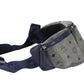 MCM Large Visetos Phantom Grey Triple Pocket Sling Belt Bag