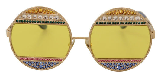 Dolce & Gabbana Crystal Embellished Oval Sunglasses