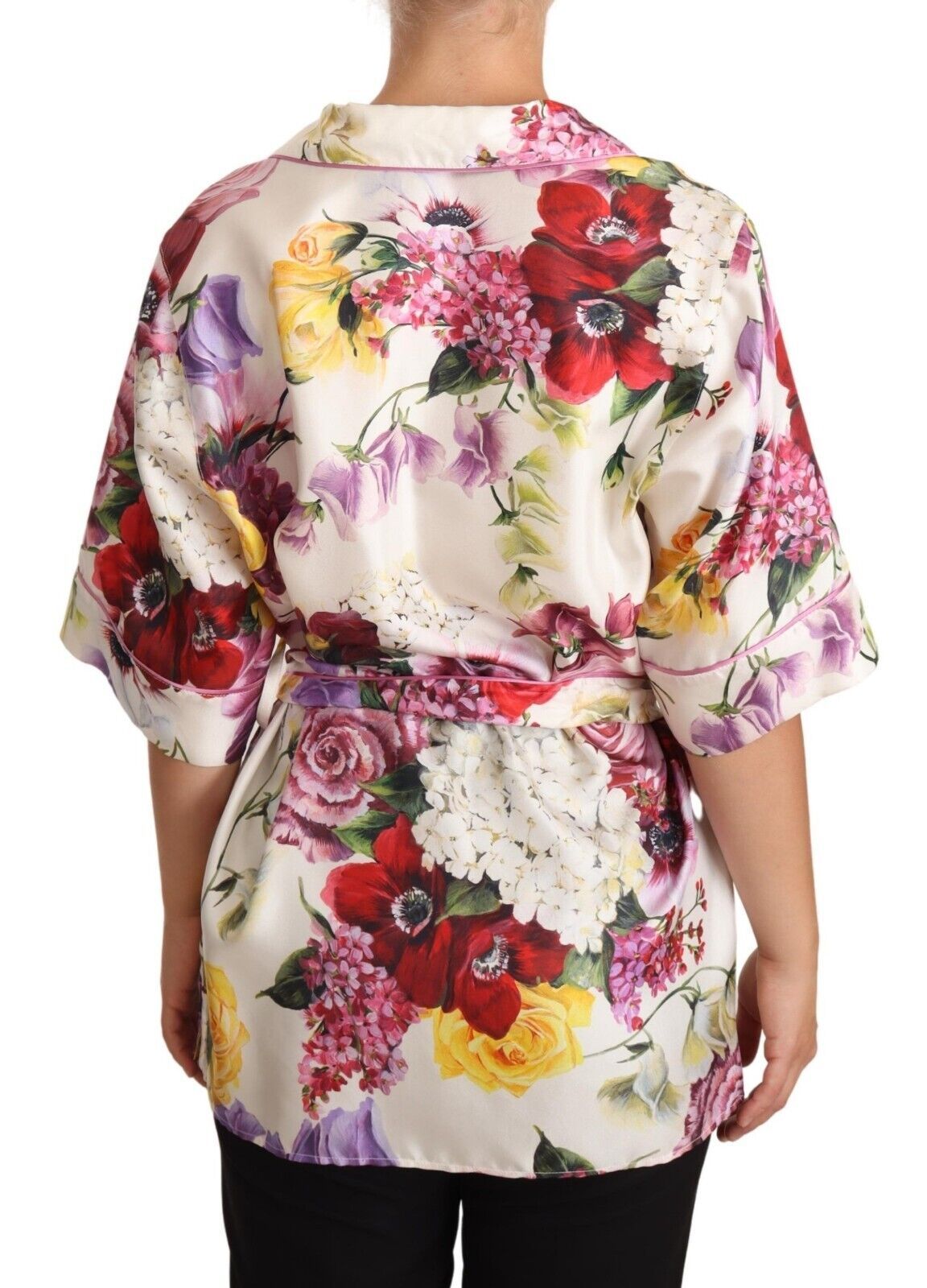 Dolce & Gabbana Elegant Silk Floral Pajama-Style Blouse