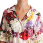 Dolce & Gabbana Elegant Silk Floral Pajama-Style Blouse