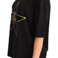 Dolce & Gabbana Glamorous Black Gold Motif Cotton Tee