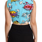 Dolce & Gabbana Chic Cartoon Print Cropped Sleeveless Top