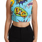 Dolce & Gabbana Chic Cartoon Print Cropped Sleeveless Top